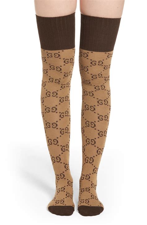 white gucci socks|Gucci over knee socks.